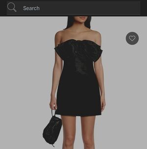 Likely Black Velvet Strapless Ruffle Mini Dress
